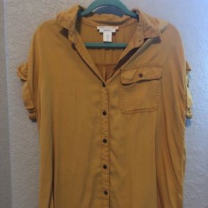 Mustard Yellow Button Down Top
